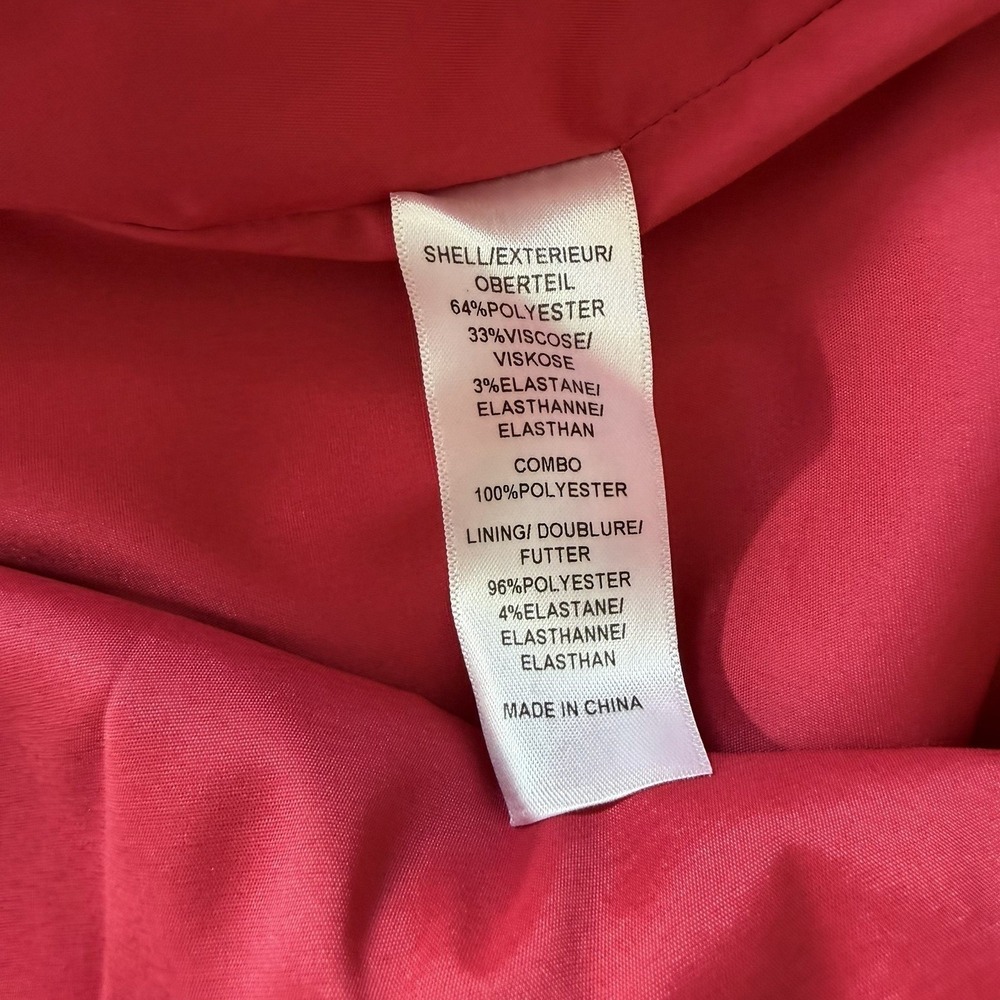 Adrianna Papell Guava Dot Sz 12 Pink White Piping U-Neck Texture Knit Dress $120 - Picture 10 of 10